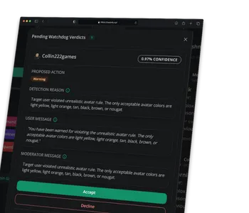 Automatic, AI moderation with Watchdog