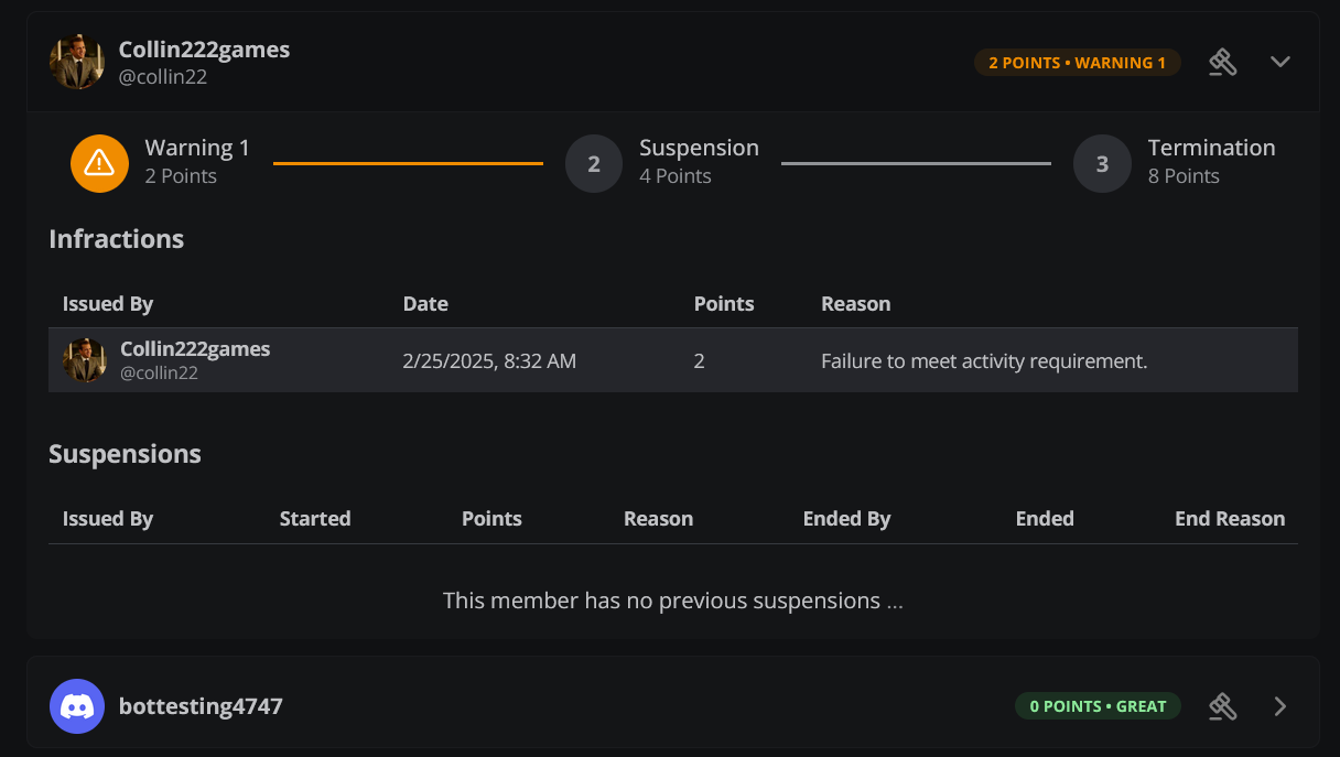 infractions dash